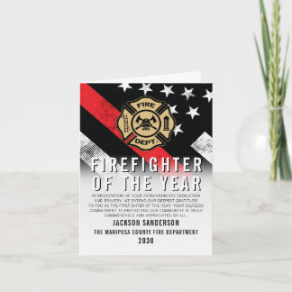 Firefighter of the Year Employee Recognition Logo Card