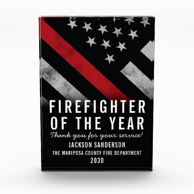 Firefighter of the Year Employee Recognition Photo Block (Front)