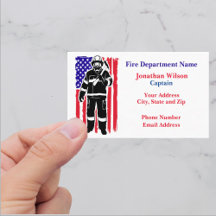Firefighter on American Flag 