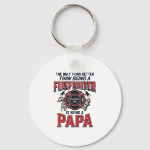 Firefighter Papa Vintage Engraving Shirt Design_1 Key Ring