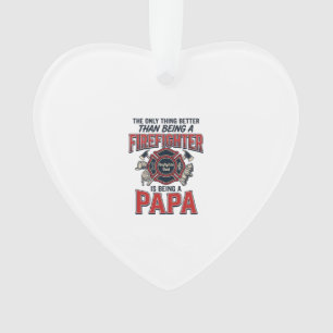 Firefighter Papa Vintage Engraving Shirt Design_1 Ornament