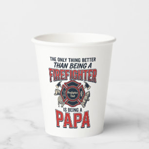 Firefighter Papa Vintage Engraving Shirt Design_1 Paper Cups