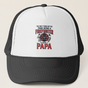 Firefighter Papa Vintage Engraving Shirt Design_1 Trucker Hat
