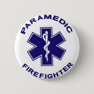 Firefighter Paramedic 6 Cm Round Badge