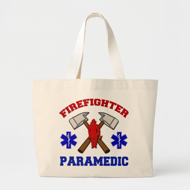 Firefighter Paramedic Large Tote Bag (Front)