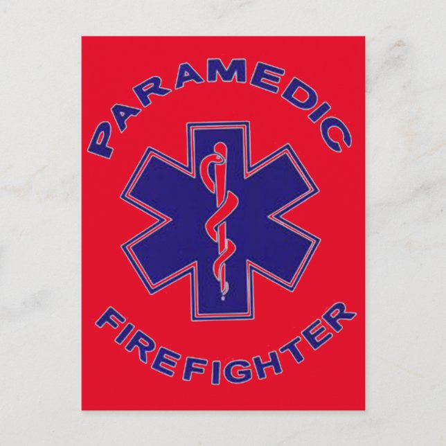 Firefighter Paramedic Postcard (Front)