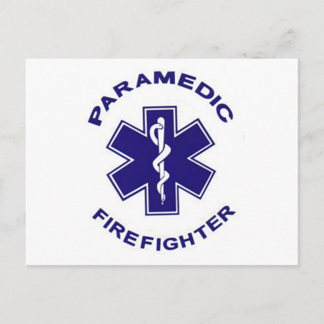 Firefighter Paramedic Postcard (Front)