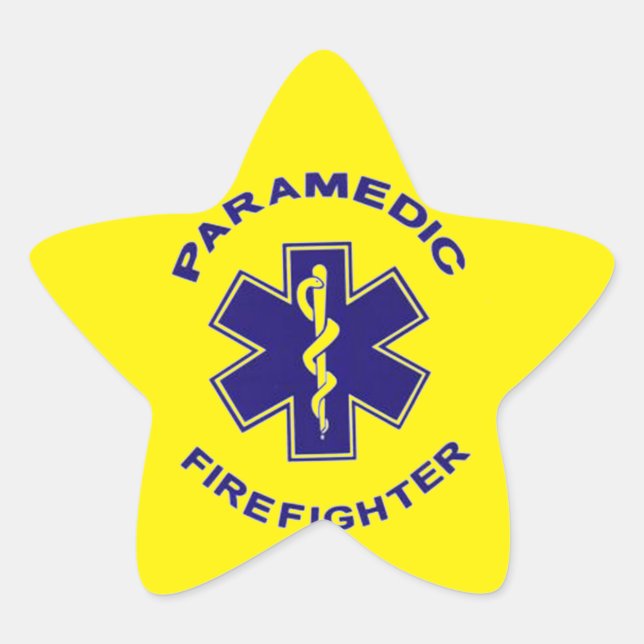 Firefighter Paramedic Star Sticker (Front)