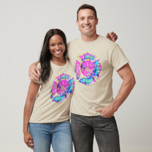 Firefighter Pastel Tie Dye T-Shirt