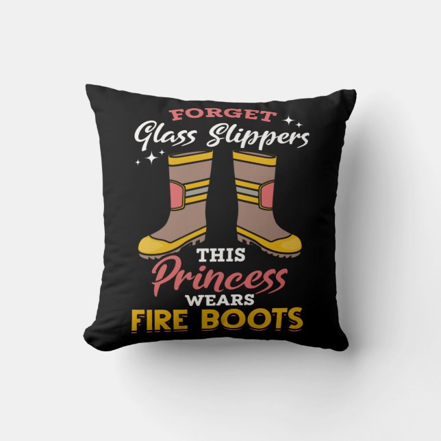 Firefighter Princess Proud Fire Fighter Girl Cushion (Front)