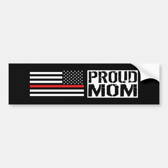 Firefighter - Proud Mum Bumper Sticker (Front)