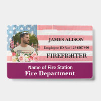 Firefighter Qr Code   Photo Name ID Card 