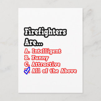 Firefighter Quiz...Joke Postcard