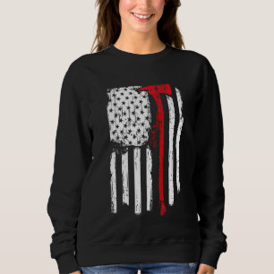 Firefighter Red Line American Flag With Fireman Ax Sweatshirt