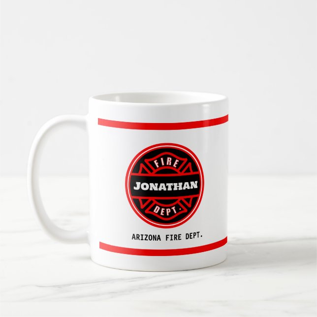 Firefighter Red Maltese Cross Fire Department Mug (Left)