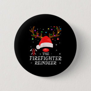 Firefighter Reindeer Family Matching Christmas Pjs 6 Cm Round Badge