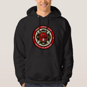 Firefighter Rescue ADD NAME Fire Department Badge Hoodie