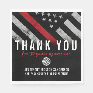 Firefighter Retirement Anniversary Fireman Flag Napkin