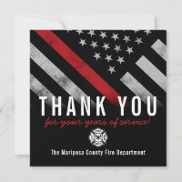 Firefighter Retirement Anniversary Red Line Flag