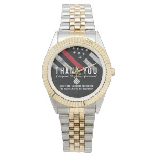 Firefighter Retirement Anniversary Thin Red Line Watch