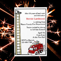 Firefighter Retirement/Birthday Party Invitation