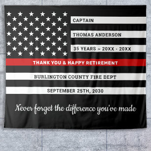 Firefighter Retirement Custom Thin Red Line Flag Tapestry