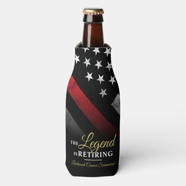Firefighter Retirement Fire Department Fireman Bottle Cooler (Bottle Front)
