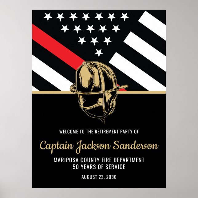 Firefighter Retirement Fire Department Fireman Poster (Front)