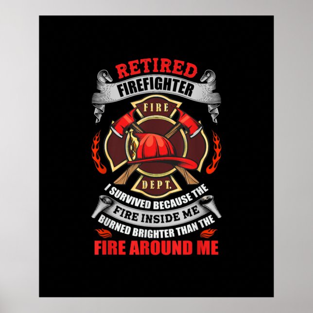 Firefighter Retirement Gifts For Men 2021 Quotes Poster (Front)