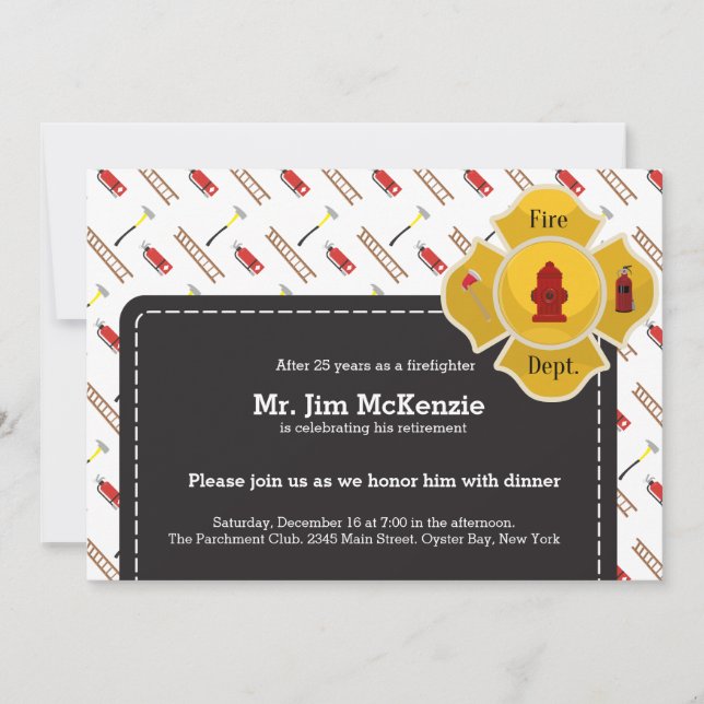 Firefighter retirement invitation (Front)
