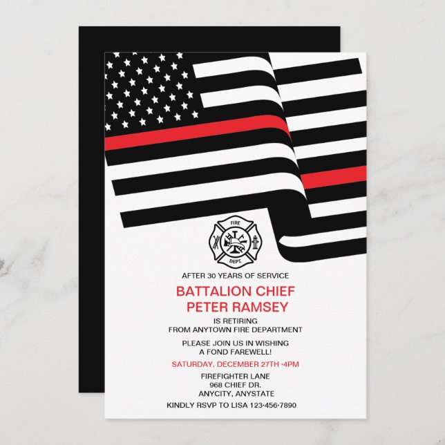 Firefighter Retirement Invitation (Front/Back)