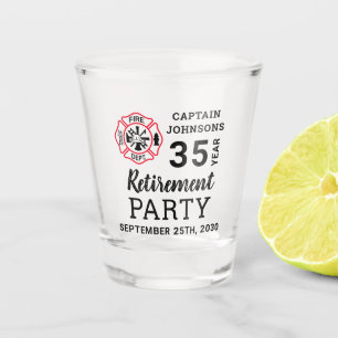 Firefighter Retirement Maltese Cross Personalised Shot Glass