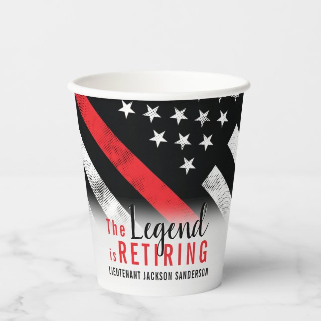 Firefighter Retirement Party Fire Department Paper Cups (Front)