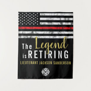 Firefighter Retirement Party Fireman Thin Red Line Tapestry