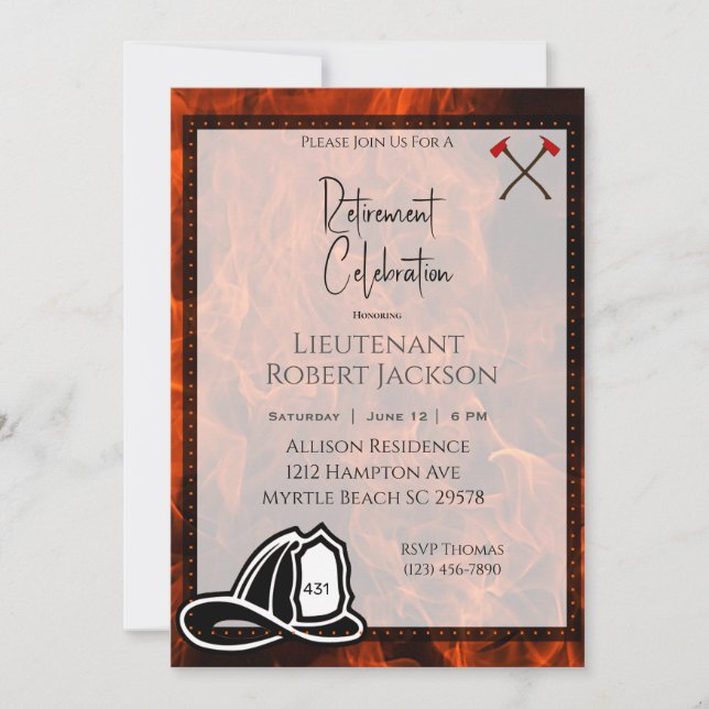 Firefighter Retirement Party Invitation (Front)