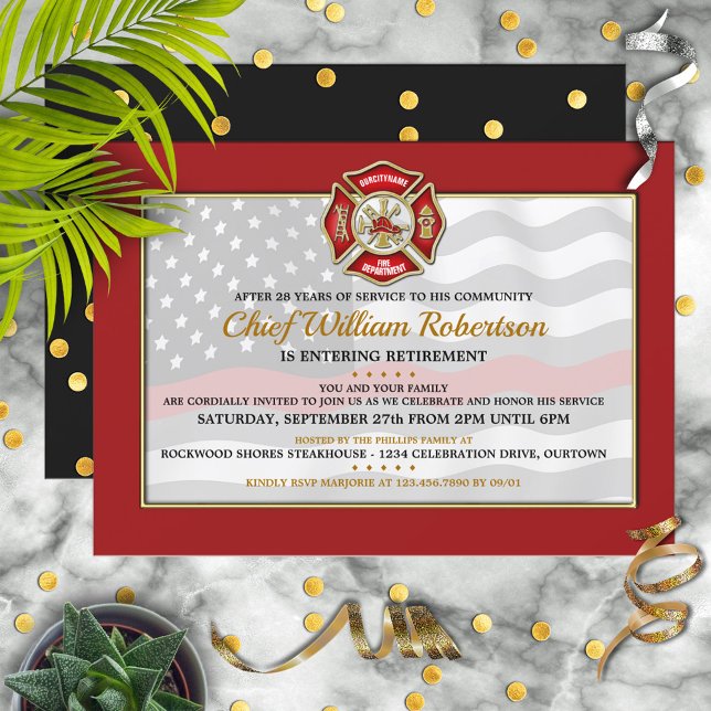 Firefighter Retirement Party Invitations (Creator Uploaded)
