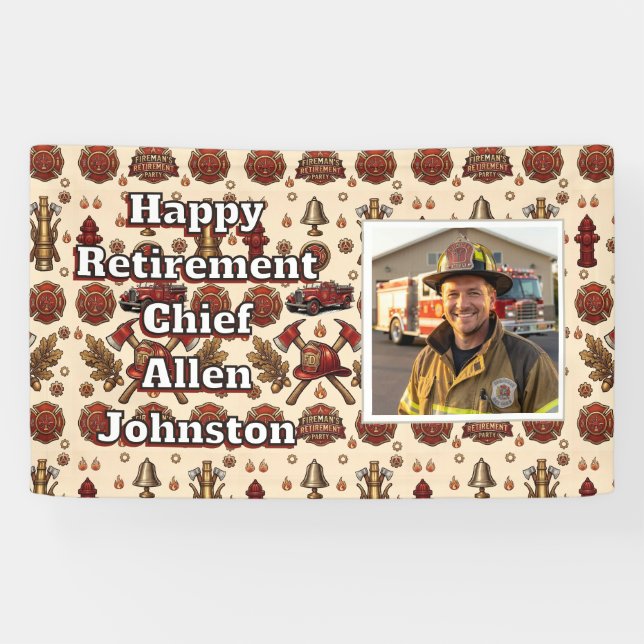 Firefighter Retirement Party Photo Template Banner (Horizontal)