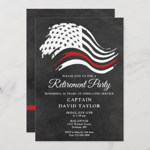 Firefighter Retirement Party Thins Red Line Invitation