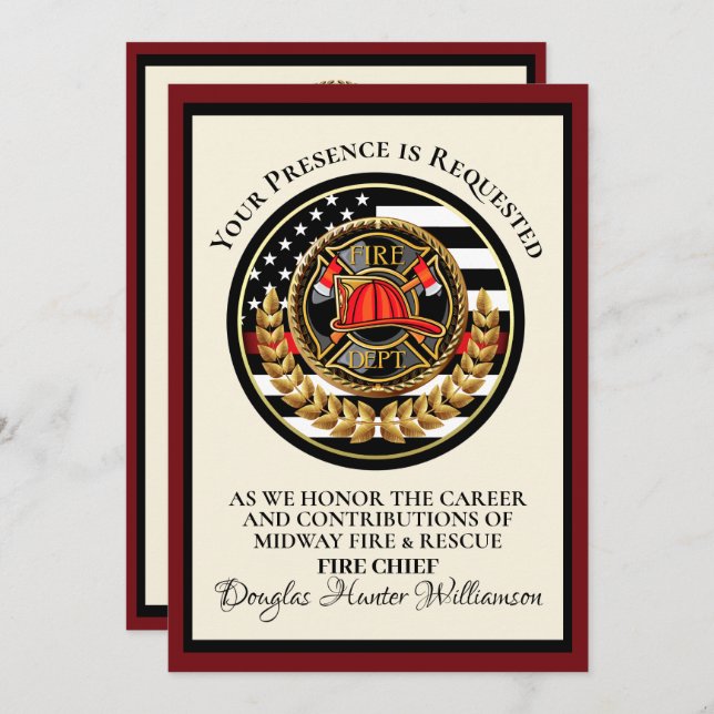 Firefighter Retirement / Recognition Invitation (Front/Back)