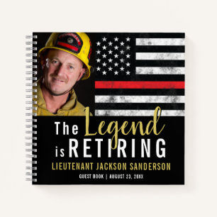 Firefighter Retirement Red Line Fireman Guest Book