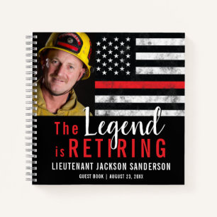Firefighter Retirement Thin Red Line Guest Book