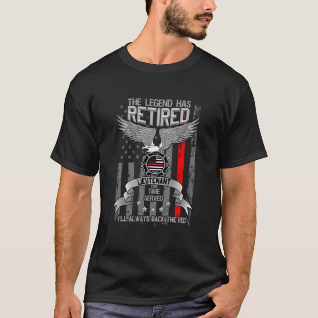 Firefighter Retiret Thin Red Line Retired Legend T-Shirt (Front)