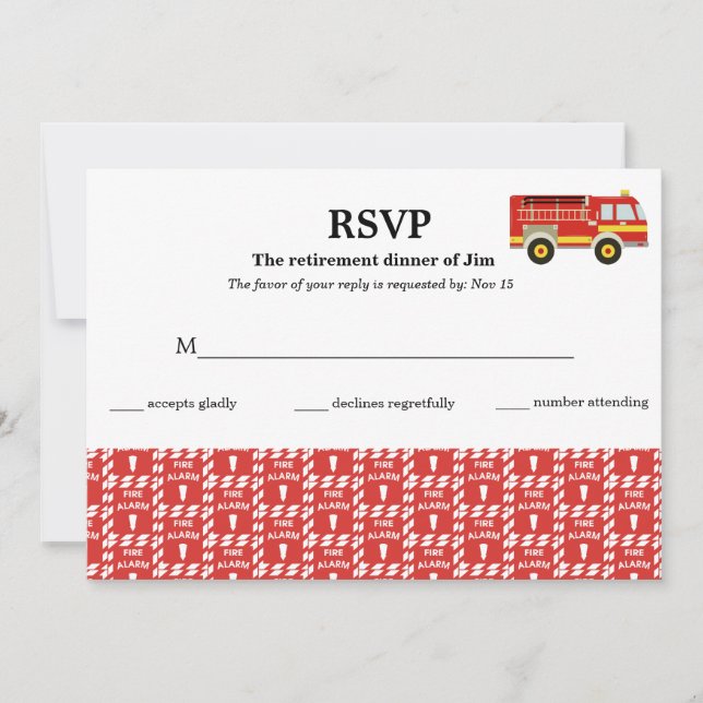 Firefighter rsvp invitation (Front)