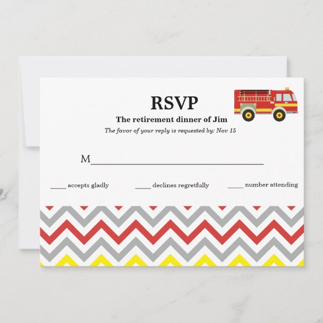 Firefighter rsvp invitation (Front)