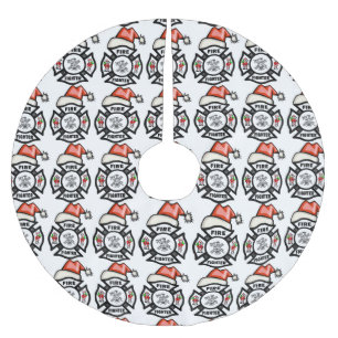 Firefighter Santa Brushed Polyester Tree Skirt