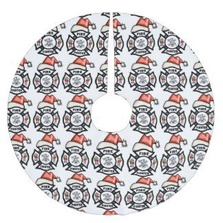 Firefighter Santa Brushed Polyester Tree Skirt