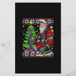 Firefighter Santa Claus Fireman Costume Ugly