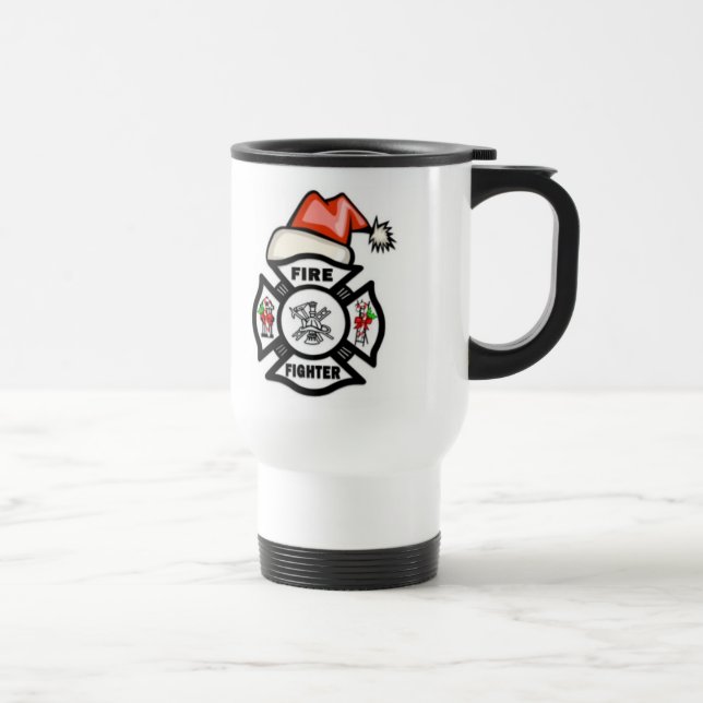 Firefighter Santa Claus Travel Mug (Right)