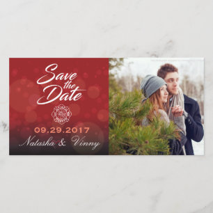 Firefighter Save the Date 8"x4" Photocard