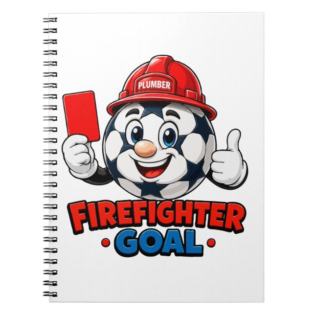 Firefighter Soccer Referee Mascot Notebook (Front)